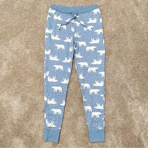 Hanna Andersson 100% Organic Cotton Blue White Polar Bear Print Pajama Pants